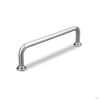 Venosa 128 oblong furniture handle, brushed silver