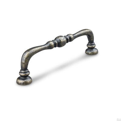 Bergamo 96 oblong furniture handle, oxidized metal