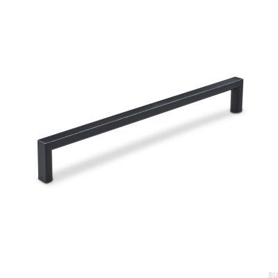 Oblong furniture handle Calabro 192, Metal, Matte Black