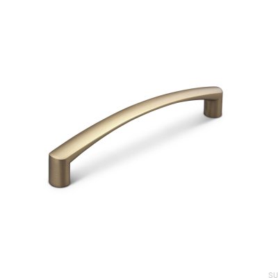 Oblong furniture handle Celano 128 Brushed Gold