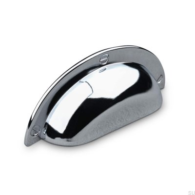 Conti 64 shell furniture handle, polished chrome
