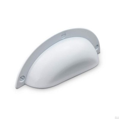 Conti 64 shell furniture handle, metal, matt white