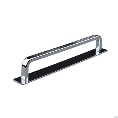 Oblong furniture handle with washer Gardone 160 Polished chrome