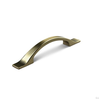 Grosetto 96 elongated furniture handle, brushed gold
