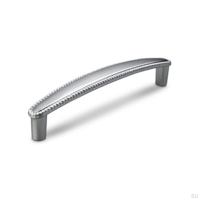 Malo 128 elongated furniture handle, brushed silver