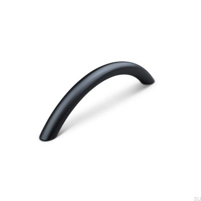 Marseille 96 oblong furniture handle, Matte Black Metal