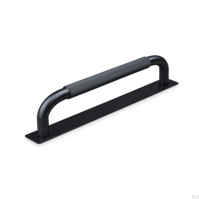 Perugia Stripe 160 oblong furniture handle, metal, matt black
