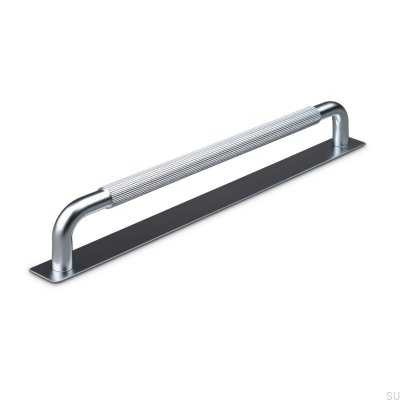 Oblong furniture handle Perugia Stripe 224 Silver