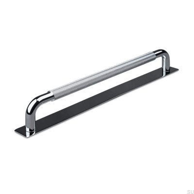Perugia Stripe 224 oblong furniture handle, polished chrome