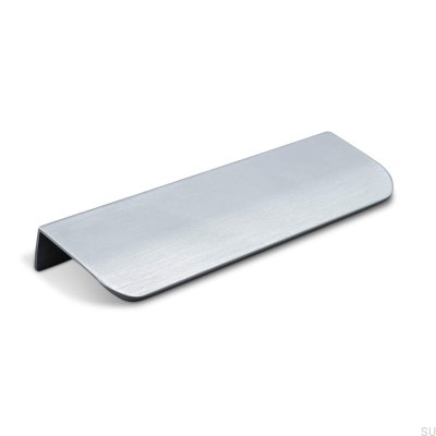 Poppi 136 edge furniture handle, brushed silver