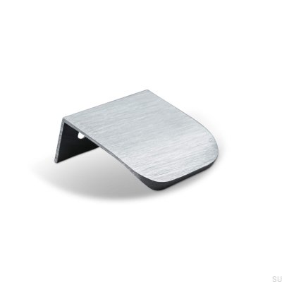 Poppi 40 edge furniture handle, brushed silver