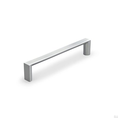Oblong furniture handle Room 128, Brushed Silver