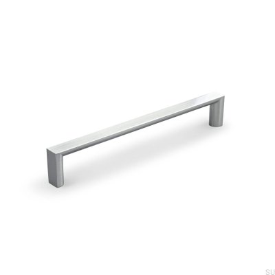 Oblong furniture handle Sala 160, brushed silver