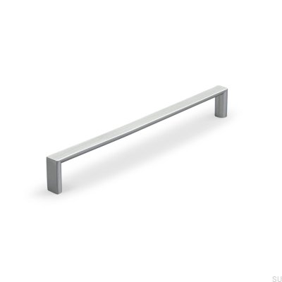 Oblong furniture handle Sala 192, brushed silver