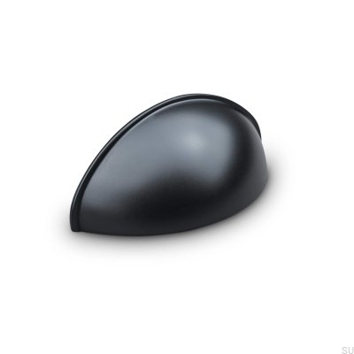 Tolfa 64 shell furniture handle, metal, matt black
