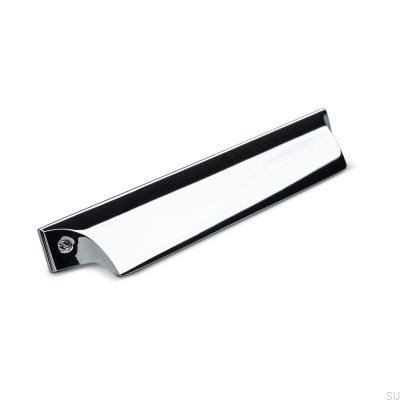 Trani 128 shell furniture handle, polished chrome