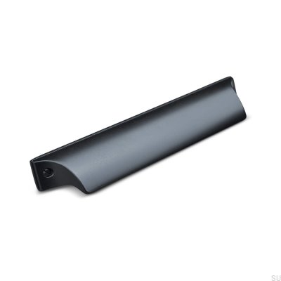 Trani 128 shell furniture handle, Matte Black Metal