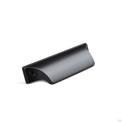 Trani 64 shell furniture handle, Matte Black Metal