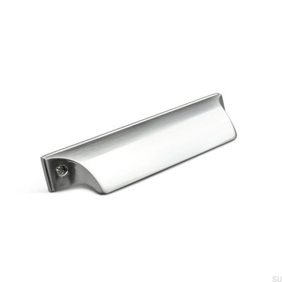 Trani 96 Brushed Silver shell furniture handle