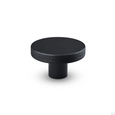 Monza Stripe 42 furniture knob, metal, matt black