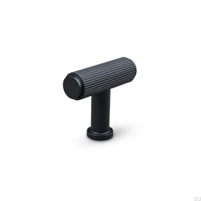 T-Bar Salo Stripe furniture knob in Matte Black Metal