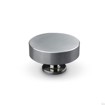 Sassari Stripe 50 Brushed Silver furniture knob