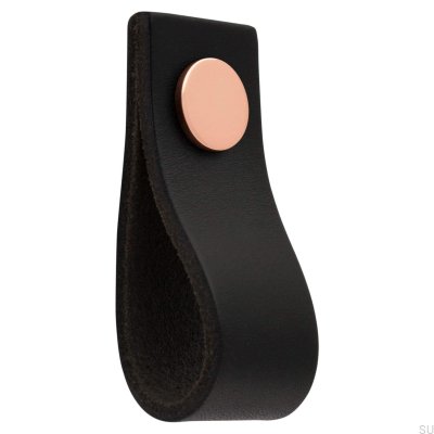 Loop Ari Leather Furniture Knob Black with Copper