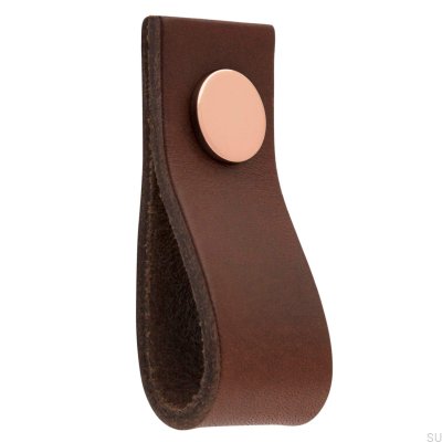Loop Ari Furniture Knob Leather Brown with Copper