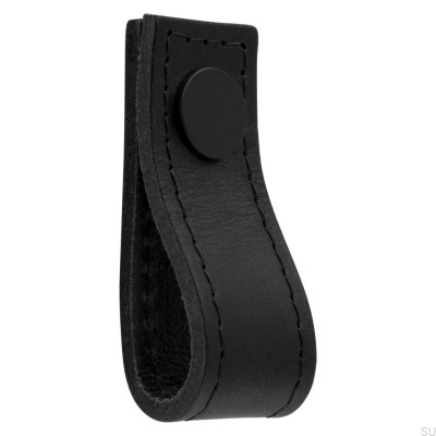 Loop Avio Leather furniture knob Black with Black