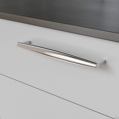 Hjo 256 oblong furniture handle, polished chrome