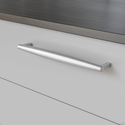 Hjo 256 oblong furniture handle, brushed silver