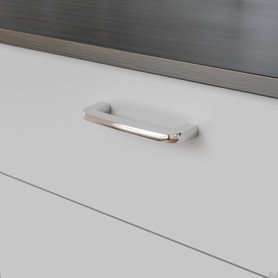 Visby 128 oblong furniture handle, polished chrome