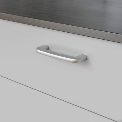 Oblong furniture handle Visby 128 Brushed Silver