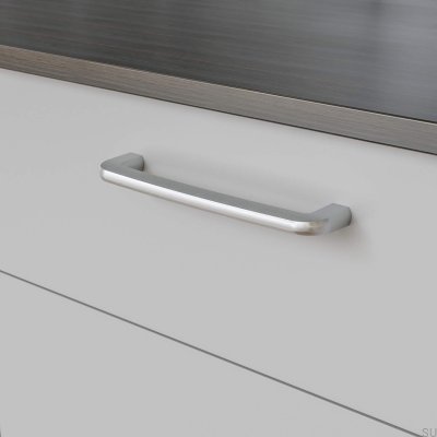 Oblong furniture handle Visby 192 Brushed Silver