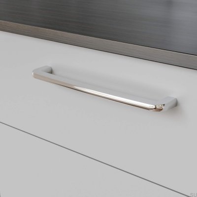 Visby 256 oblong furniture handle, polished chrome