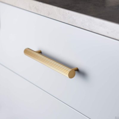 Smögen 160 Brushed Gold oblong furniture handle