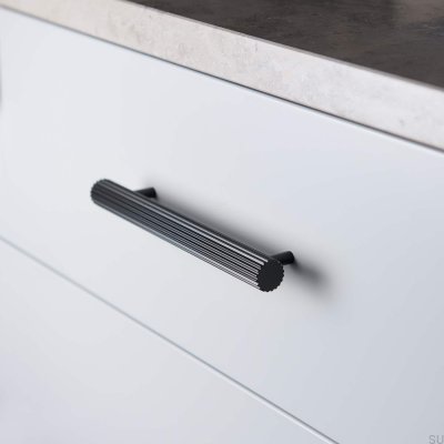 Smögen 160 oblong furniture handle, metal, matt black
