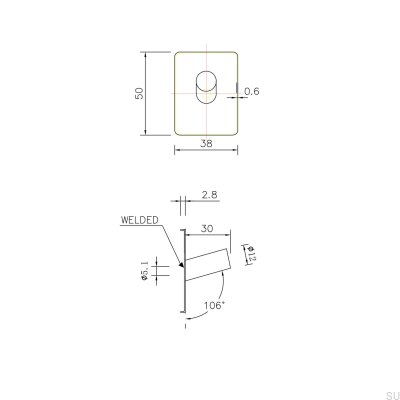 Nantes 38-1 wall hanger, brushed silver
