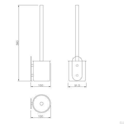 Tours wall-mounted toilet brush, metal, matte black