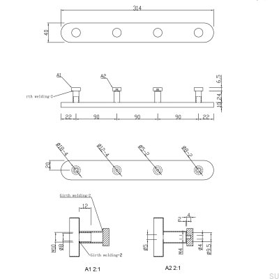 Dijon 314-4 wall hanger, polished chrome