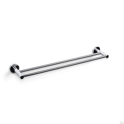 Double Dijon towel rack, polished chrome