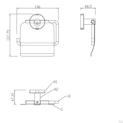Dijon toilet paper holder, polished chrome