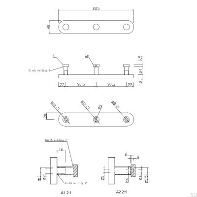 Dijon 225-3 Brushed Silver Wall Hanger