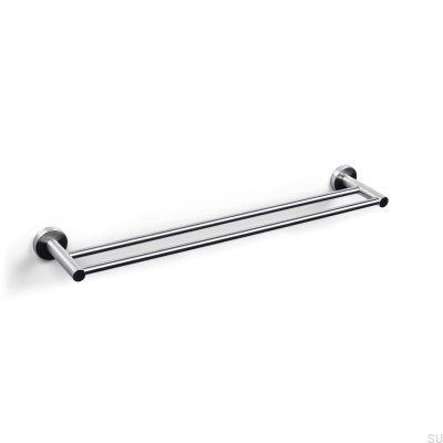 Dijon silver brushed double towel rack