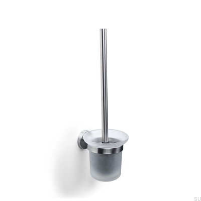 Dijon silver brushed wall-mounted toilet brush