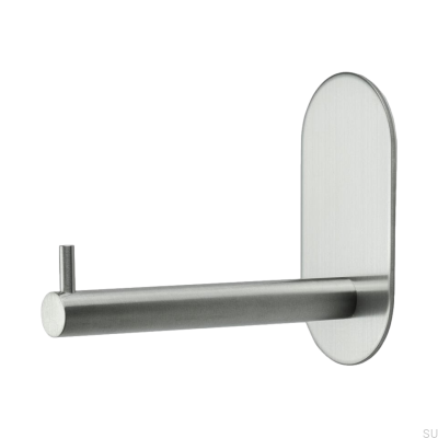 Base 100 protruding toilet roll holder brushed steel