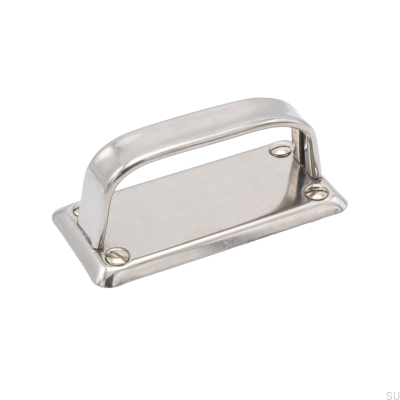 Elongated furniture handle with washer 5182 54 Polished steel