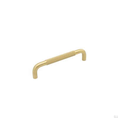 Elongated furniture handle Helix 128 Gold Brushed