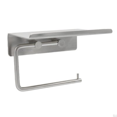 Toilet paper holder with shelf Base Brushed Steel