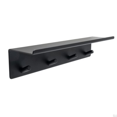 Wall hanger with shelf, Base, Matte Black Steel